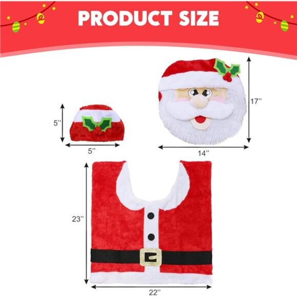 5-Piece Christmas Bathroom Set - Toilet Accessories - Picture 3 of 8